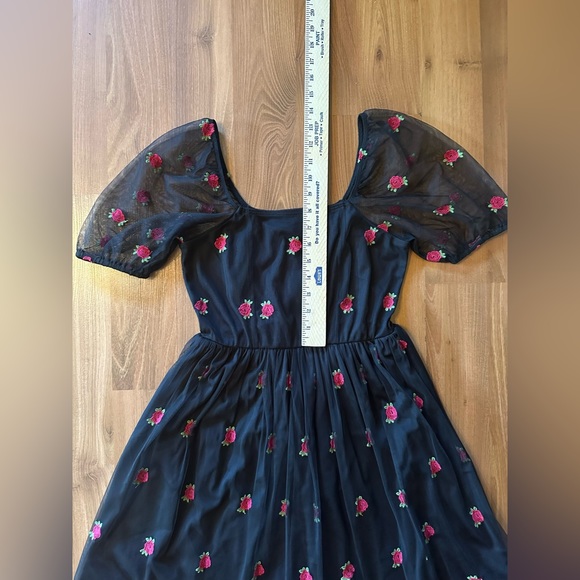 NWT Cosmic Aura Embroidered Rose πΉ Mesh Mini Dress size Small π - Picture 6 of 9